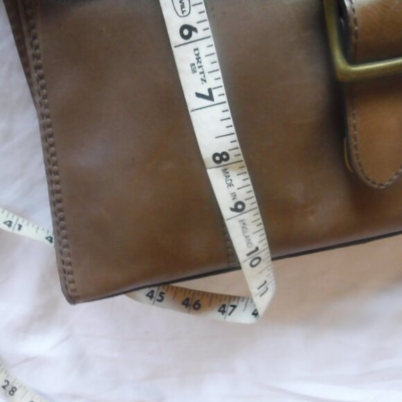 Leather Fossil Satchel Shoulder Bag Brown Purse - Picture 10 of 16